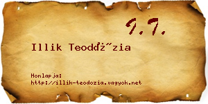 Illik Teodózia névjegykártya